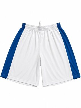 5XL Galaxy By Harvic White Athletic Shorts with Royal Blue Panels